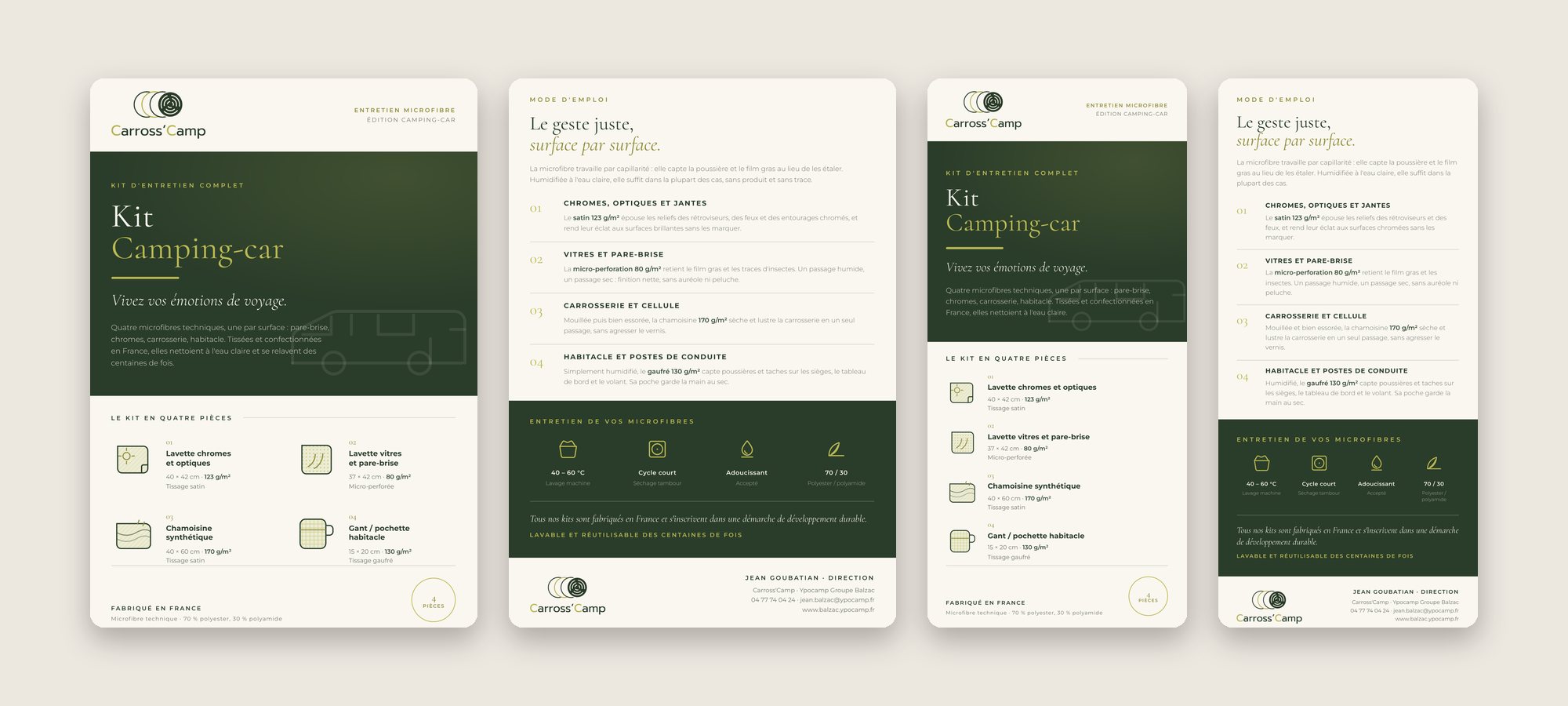 Les deux formats, A5 et DL, recto et verso