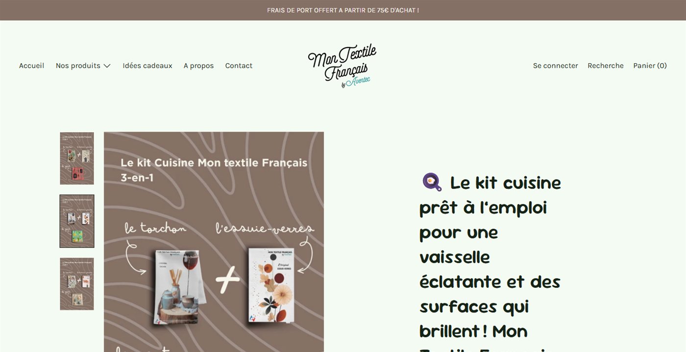 Fiche produit du kit cuisine