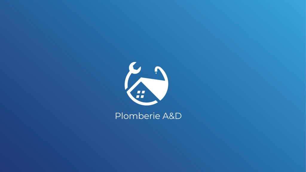 Le logo sur fond bleu