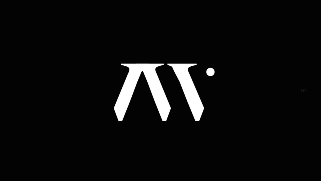 Monogramme M sur fond noir
